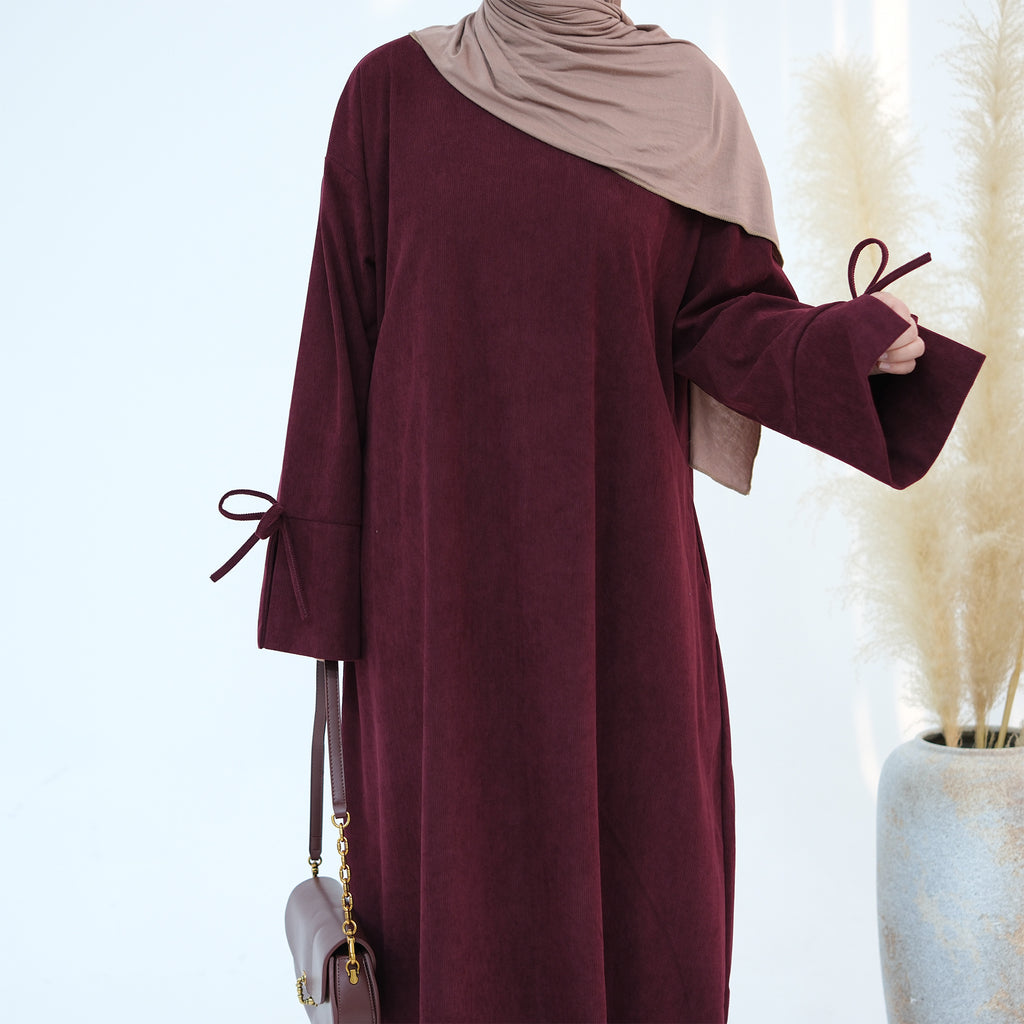 Bow Sleeve Modest Abaya Dress