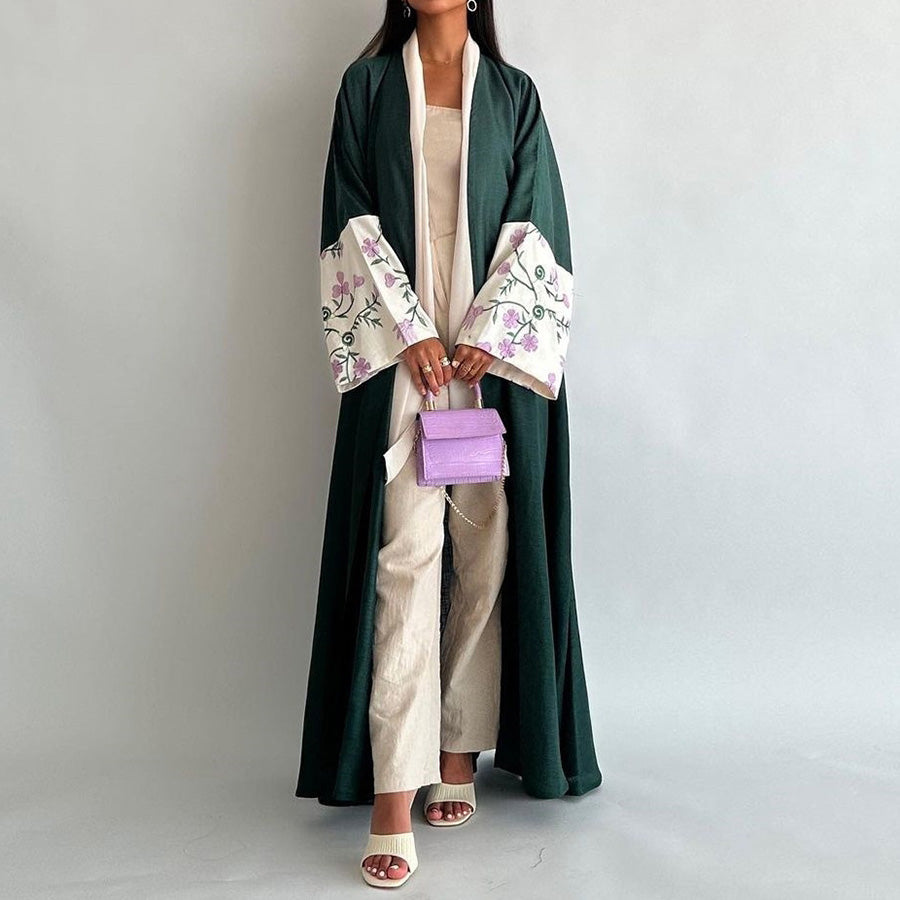 Deep Green Embroidered Abaya