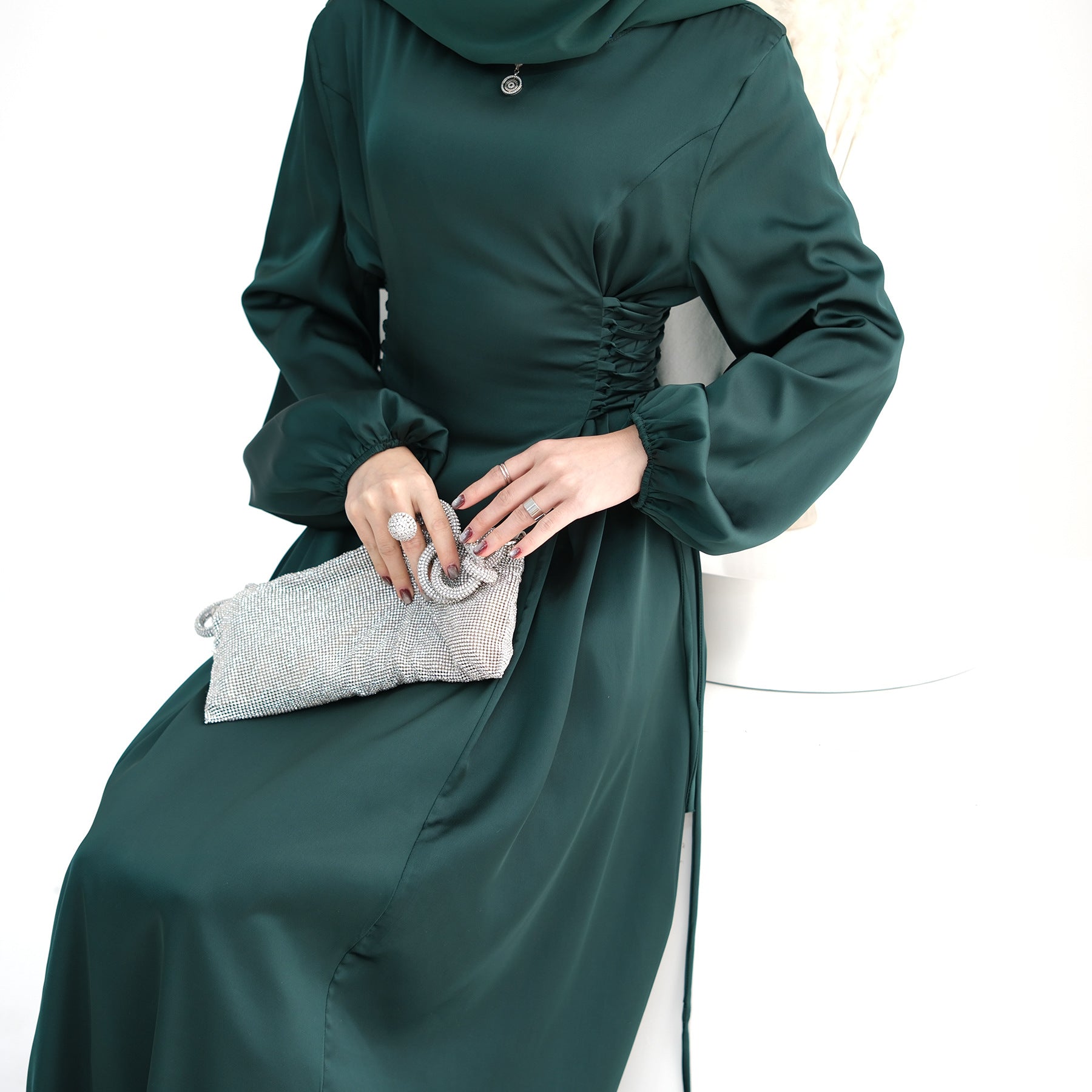 Satin Dress for Women with Hijab