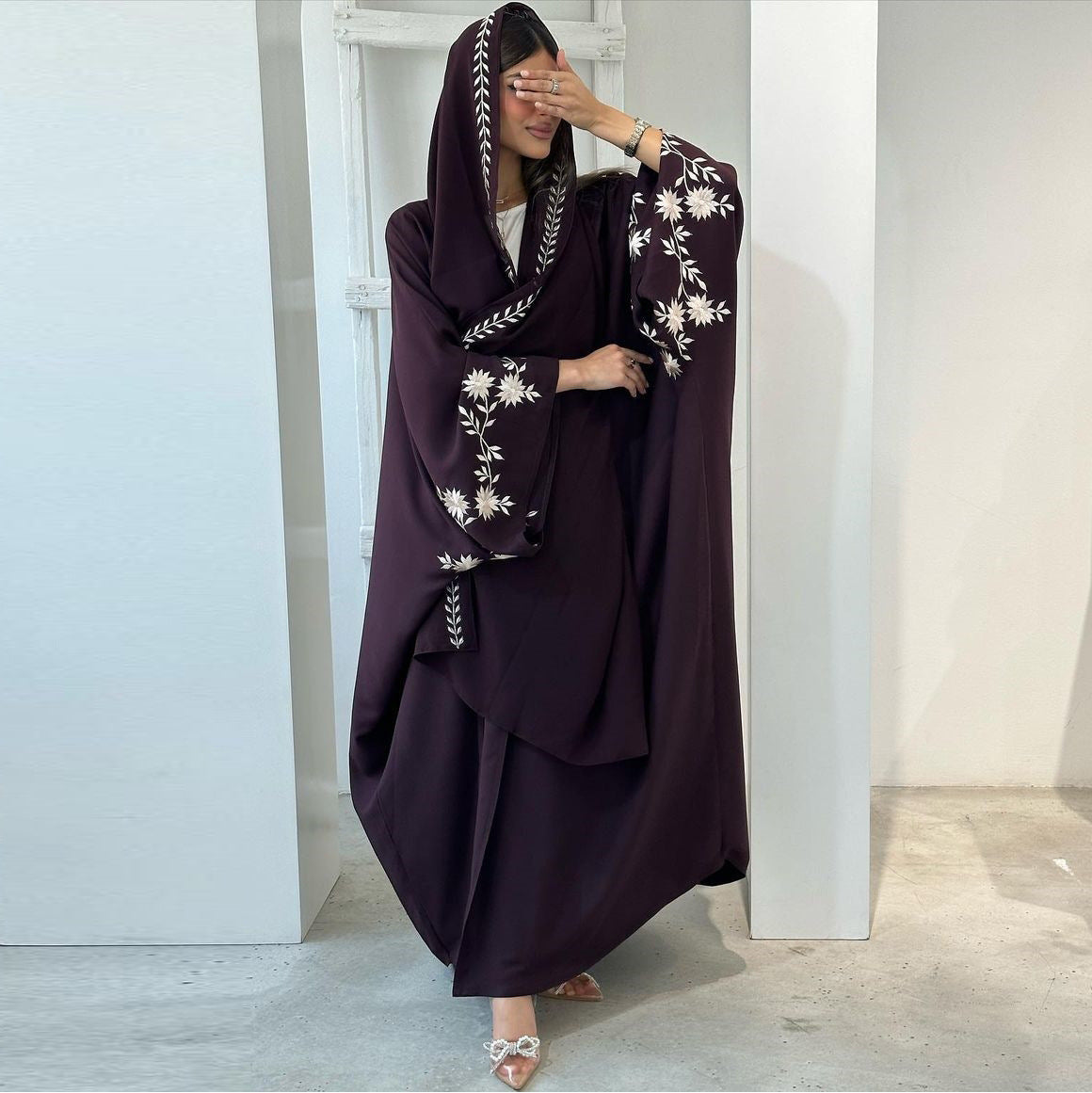 Embroidery Open Abaya