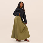 Elegant Top Paired with Fashionable Skirt Abaya