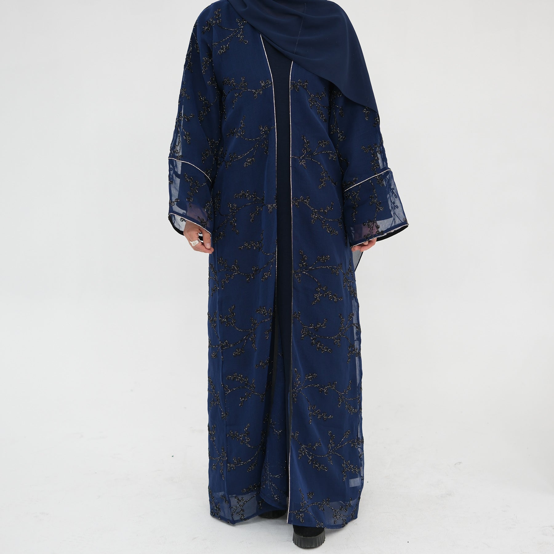 Full Body Embroidered Cardigan Abaya