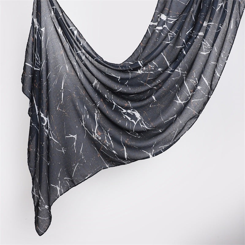 Tie-Dye Printed Satin Polyester Hijab