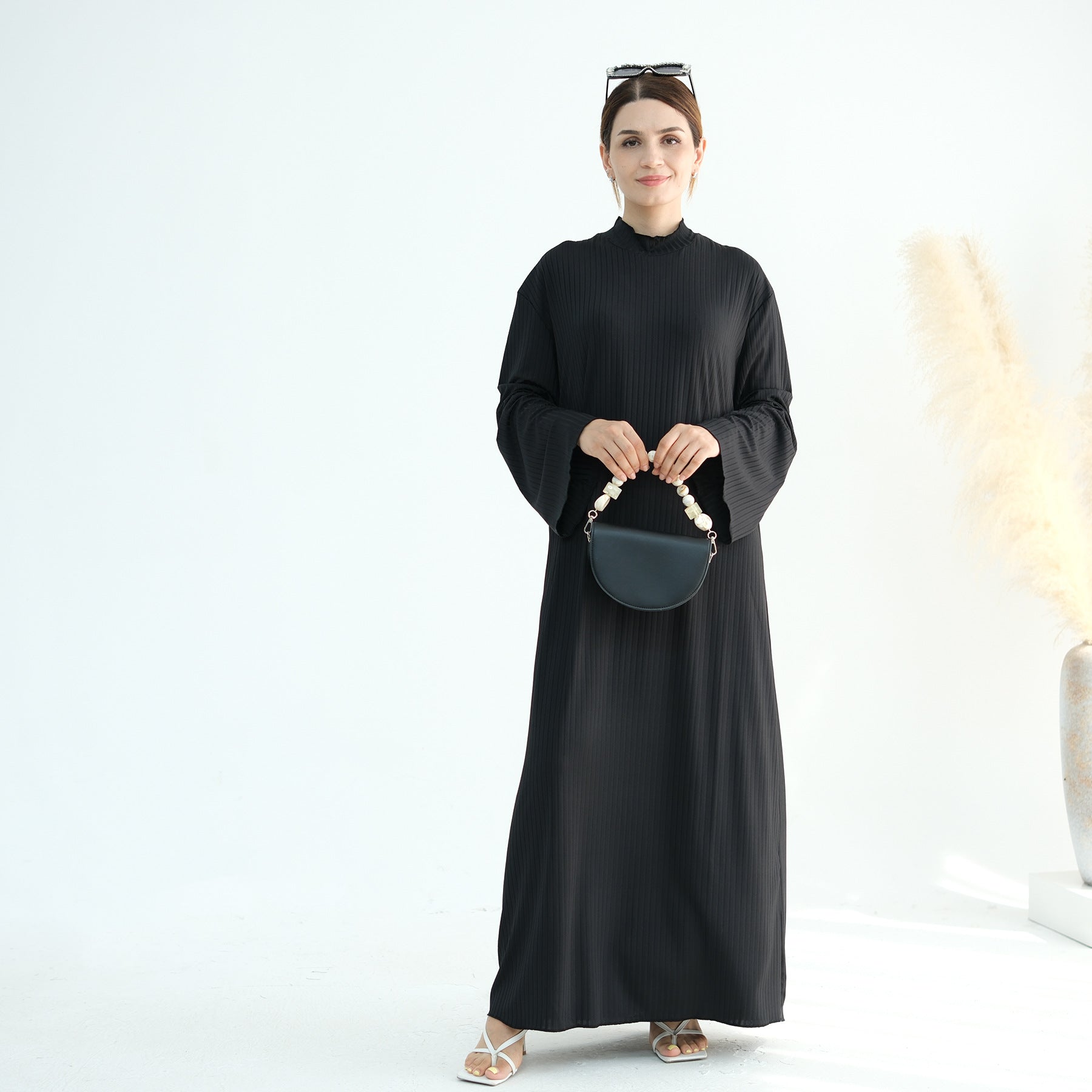 Knit Ribbed Maxi Dress Abaya