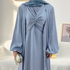 Solid Color Bowknot Sress 3 Piece Set