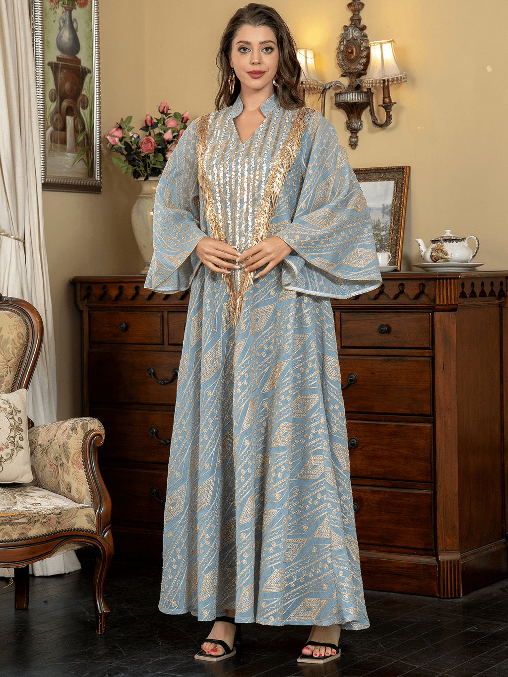 V-neck Evening Kaftan