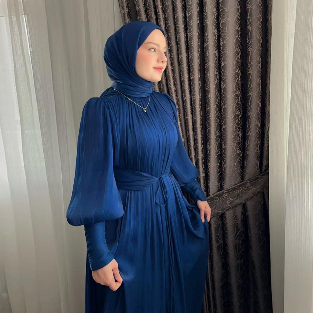 Solid Color Cuffed Sleeve Abaya