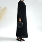 Double Layer Cotton Simple Slit Cuff Dress