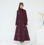 Luxury All-over Embroidered Open Abaya with Hijab