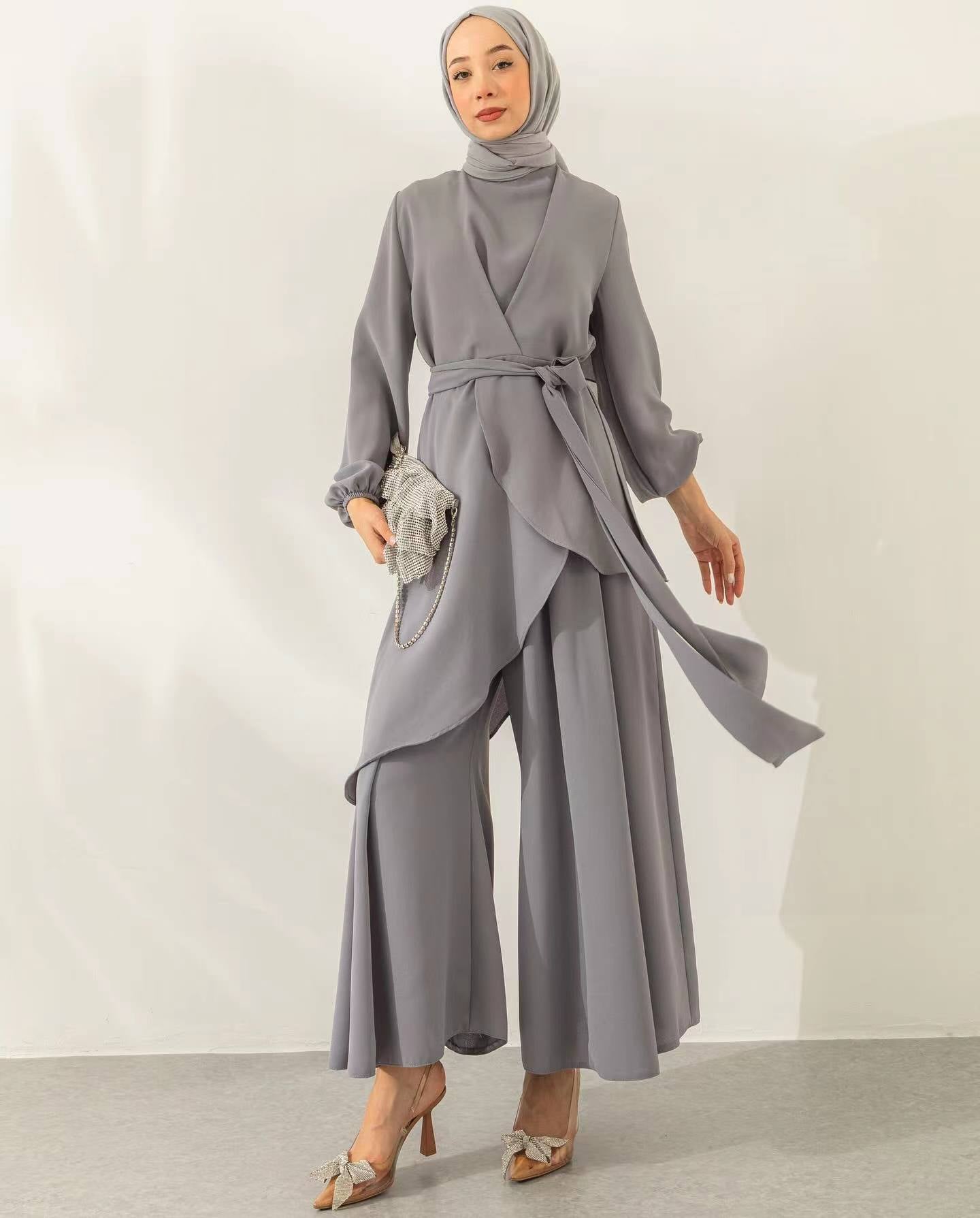 Fashion Strap Top&Wide Leg Pants Set
