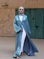 Lake Blue Tie Cardigan Abaya