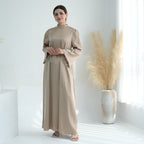 فستان ساتان عربي يومي 