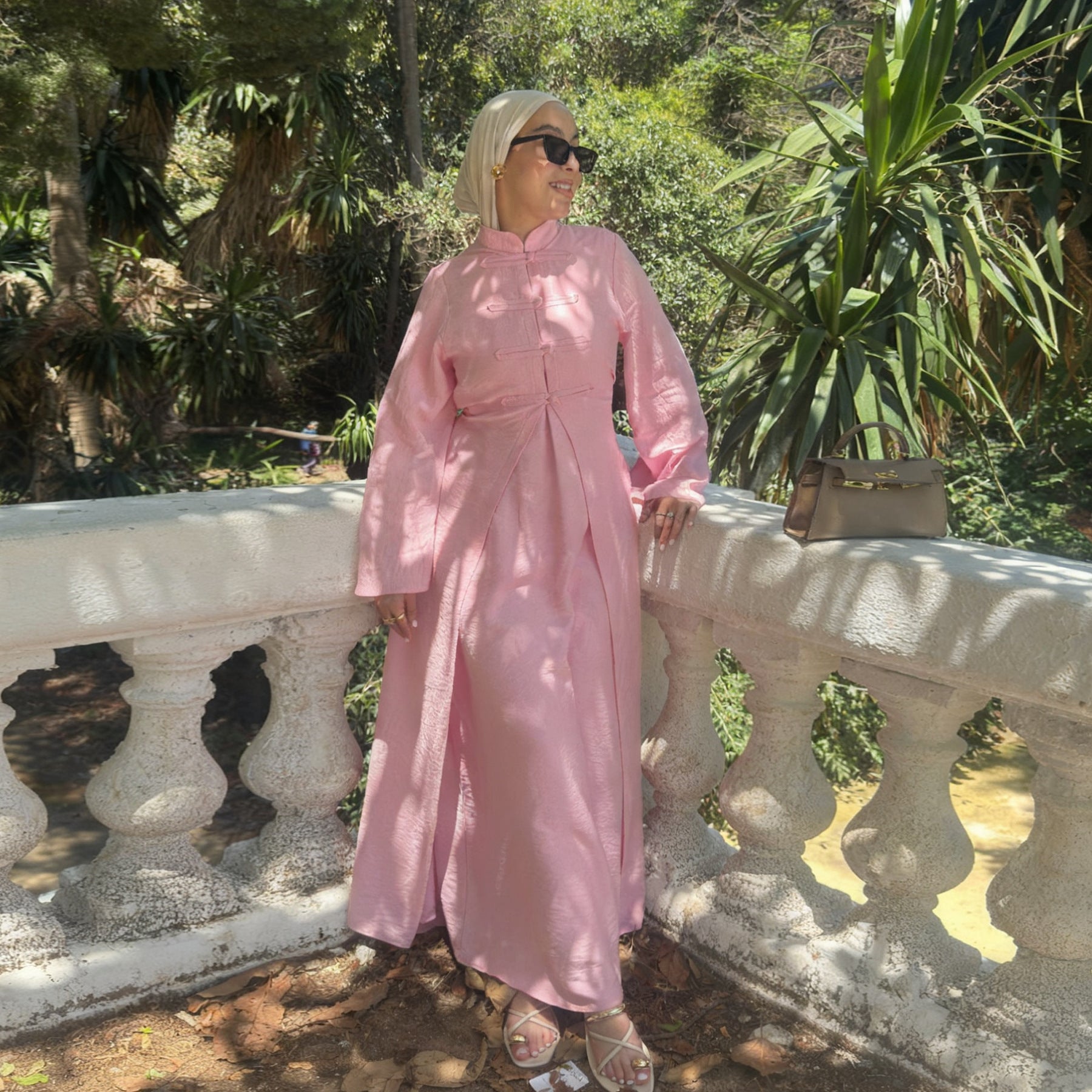 Elegant Cardigan Abaya 2Pcs Set