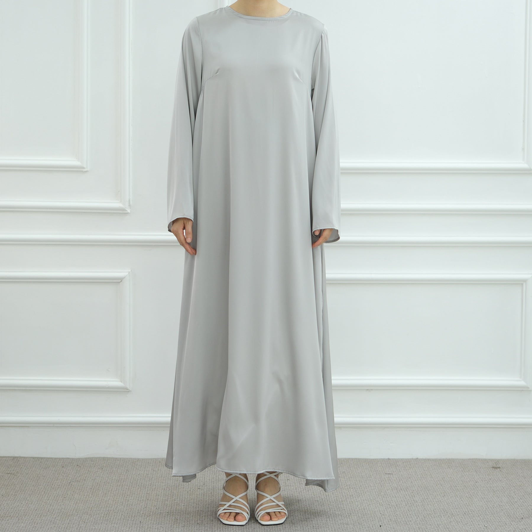 Solid Color Simple Dress Abaya