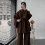 Solid Color Two-Piece Abaya Set