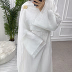 Solid Color Double-Layer Dress Abaya
