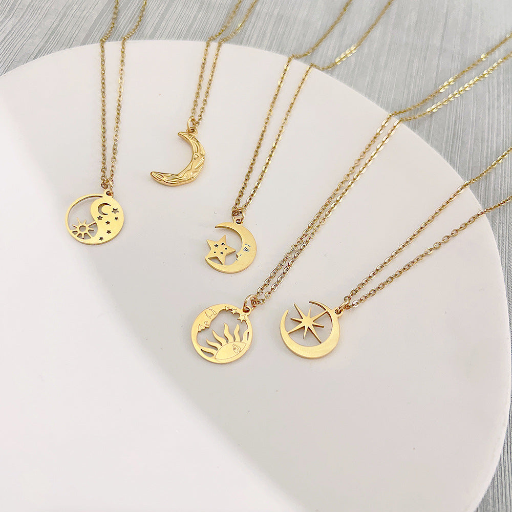 Sun and Moon Star Pendant