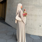 Chiffon Pleated Solid Color Abaya