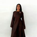 Solid Color Fashion Two-Piece Abaya