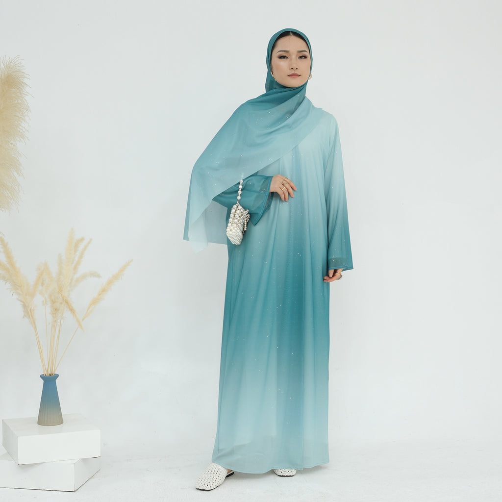Gradient Color Star Abaya