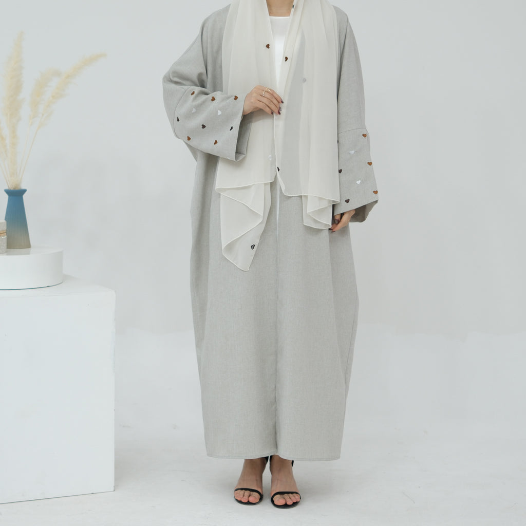 Love Embroidery Abaya with Hijab