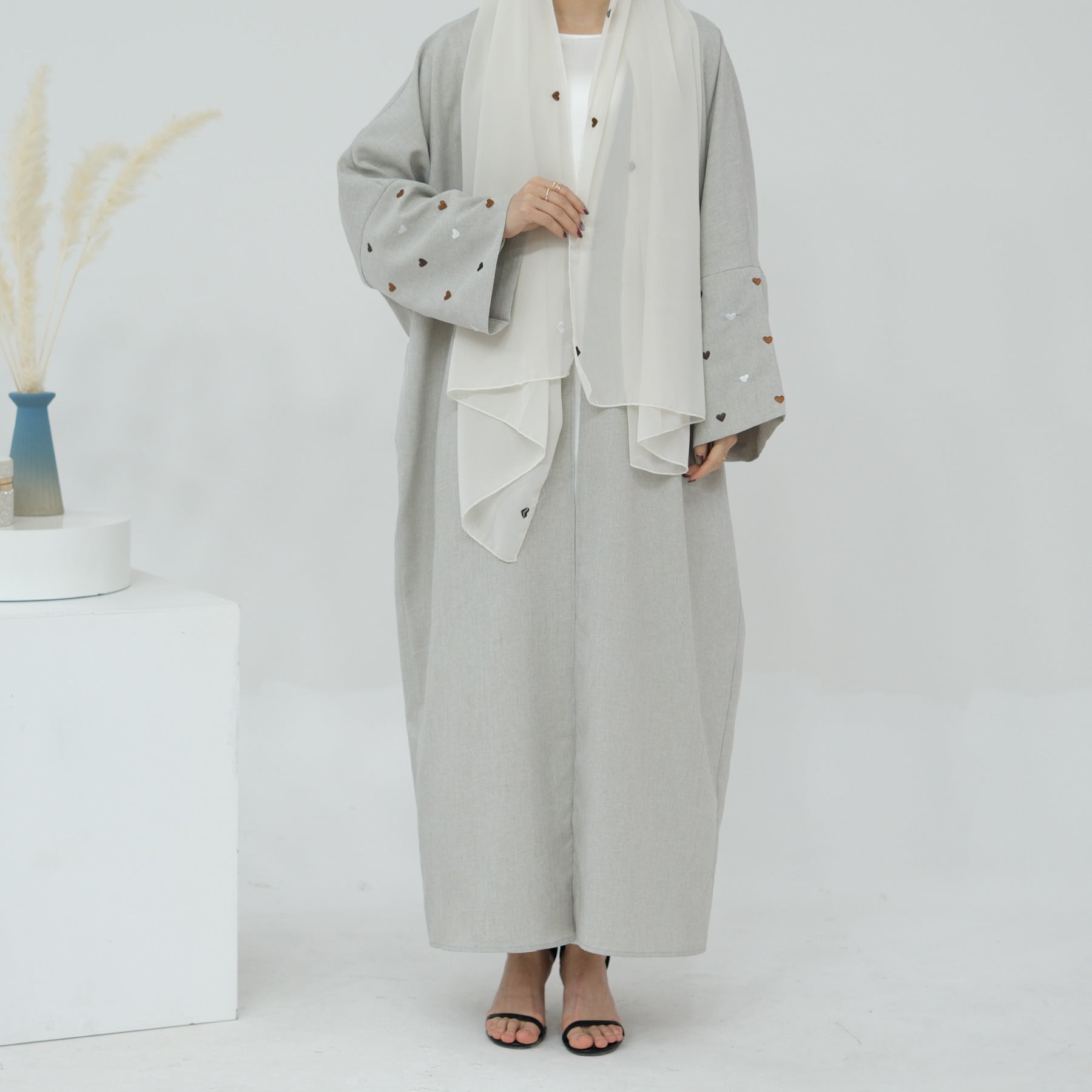 Love Embroidery Abaya with Hijab