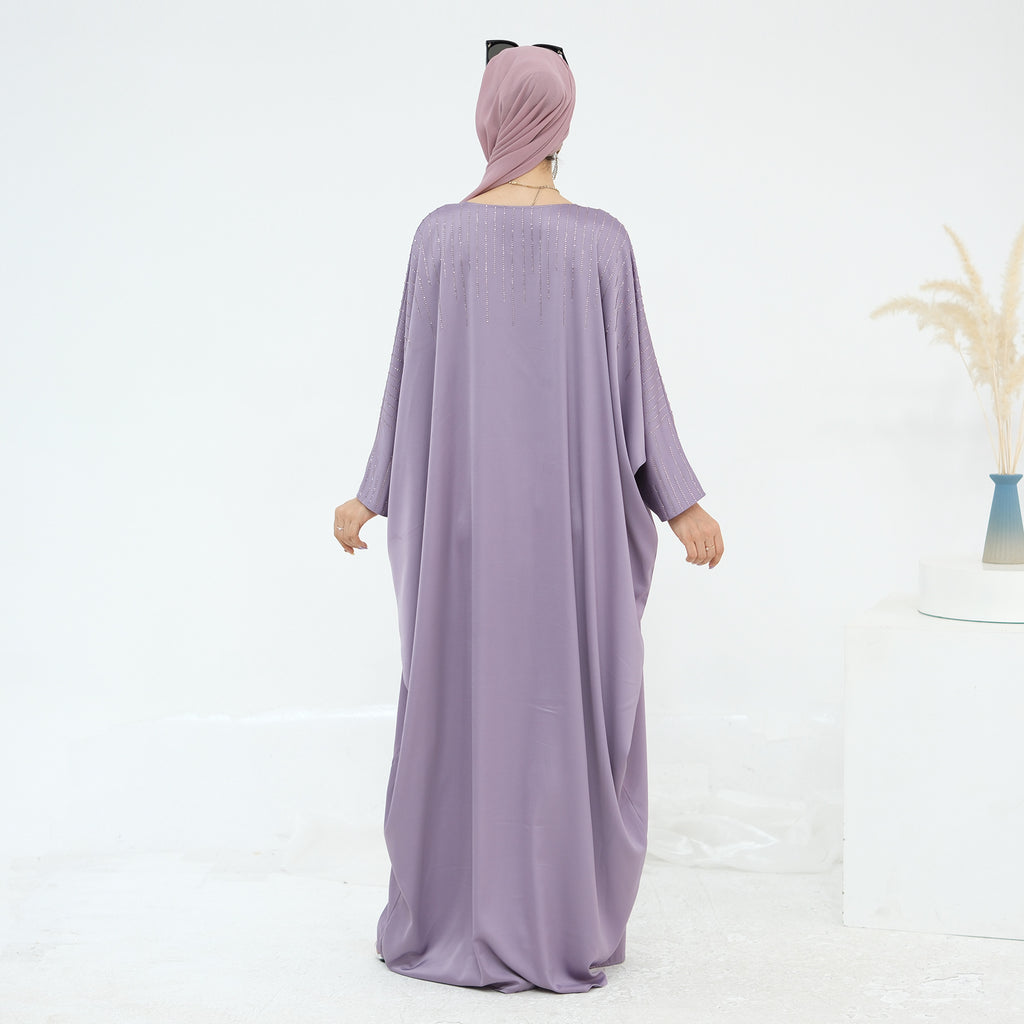 Luxury Rhinestone Embellished Abaya Dress