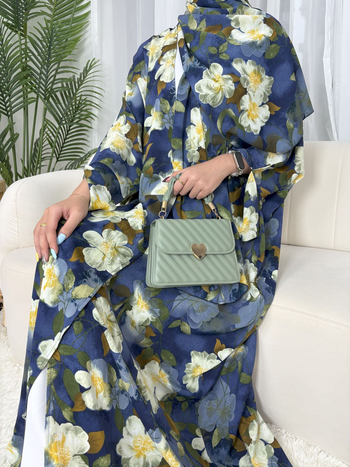 Printed Batsleeved Cardigan Abaya