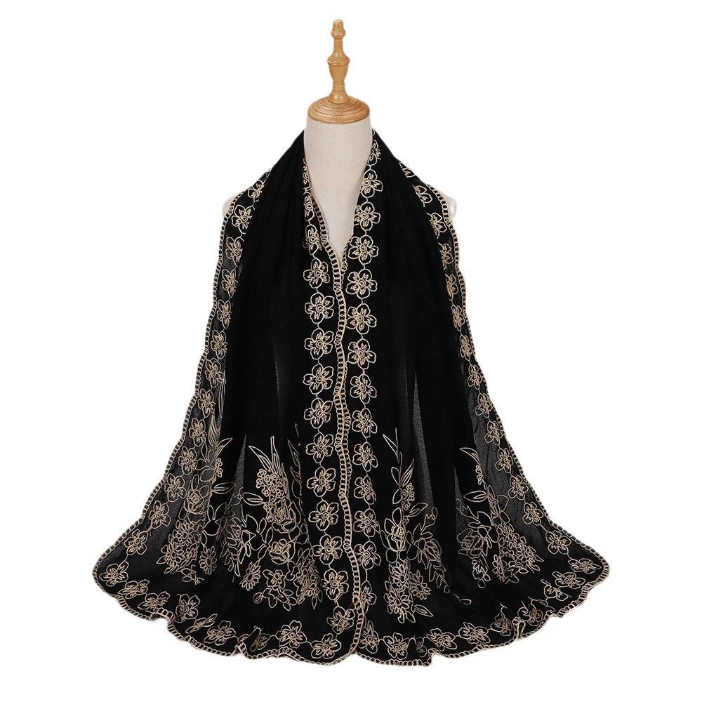 Hot Drilling Embroidered Hijab