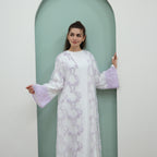 3D Floral Mesh Cardigan Abaya