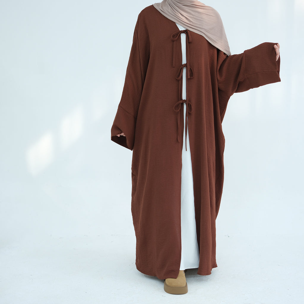 Elegant Tie Open Abaya