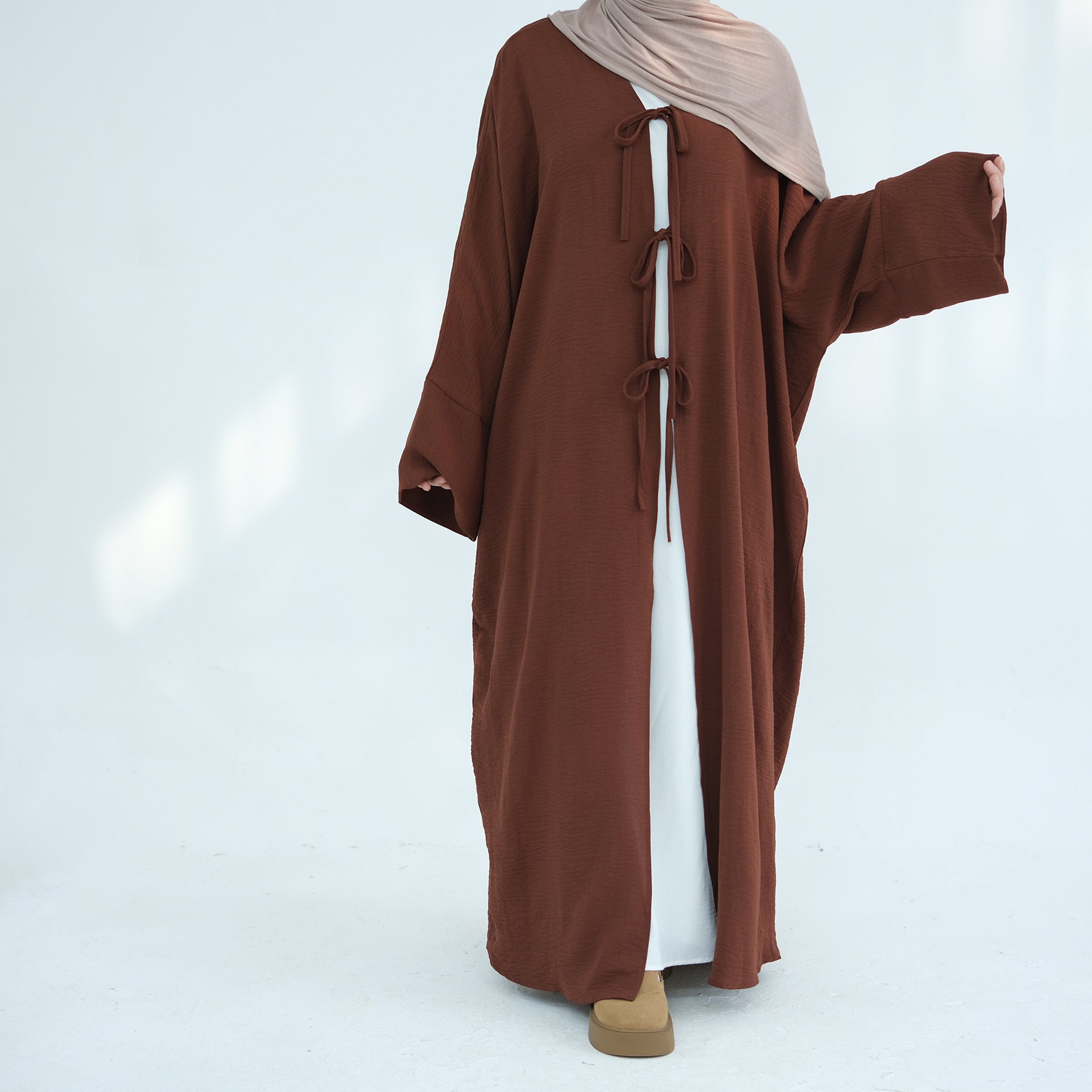 Elegant Tie Open Abaya