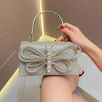 Rhinestone Bow Tote Dinner Handbag