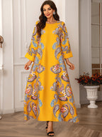 Floral Print Long Sleeve Kaftan