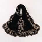 Black Embroidered Hijab