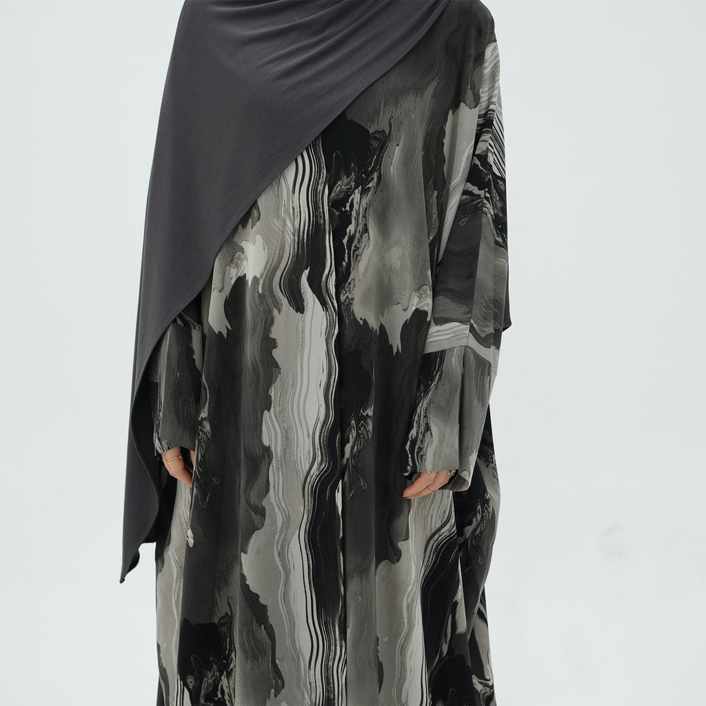 Colorful Printed Cardigan Abaya