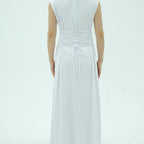 Sleeveless Dress with Back Waist Belt