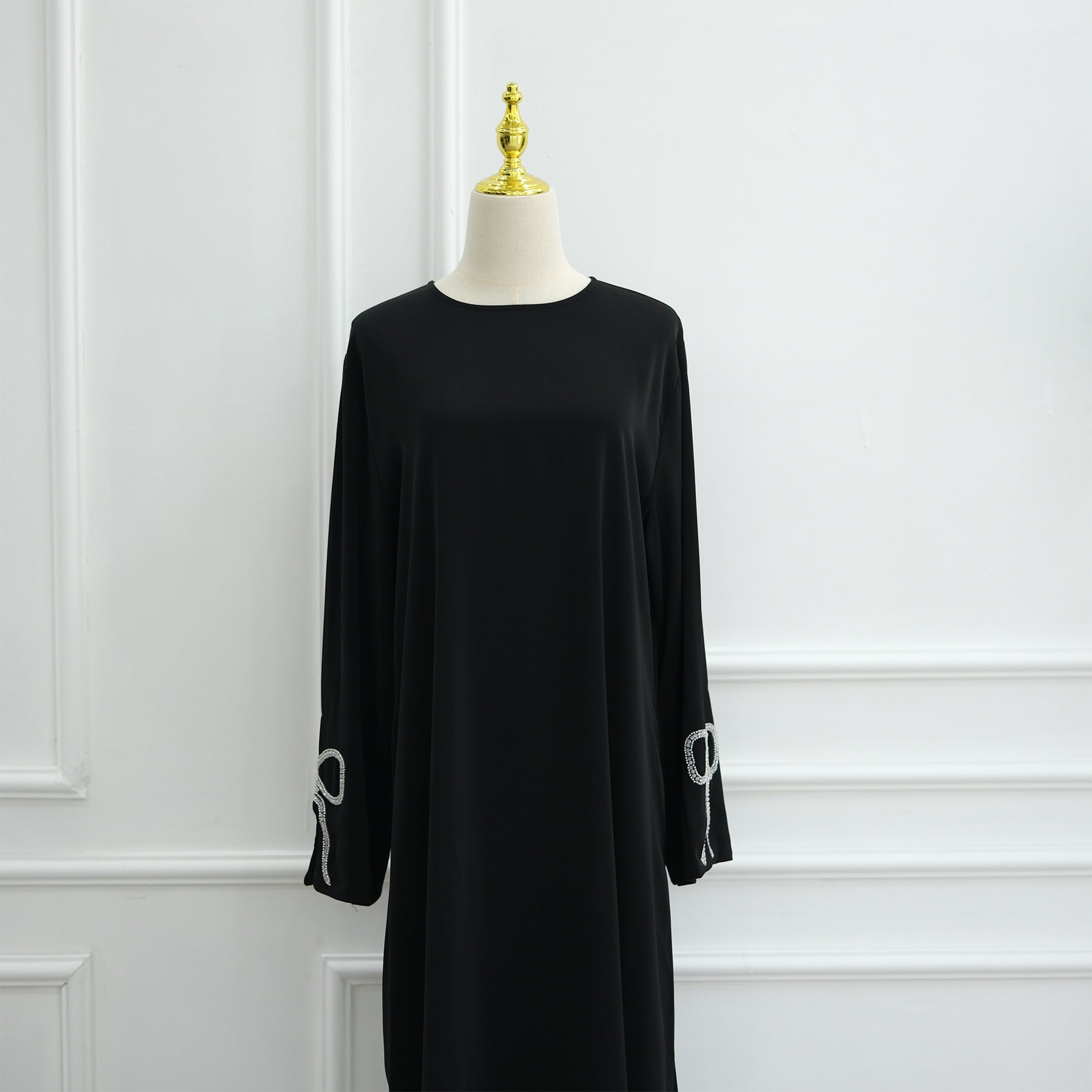 Luxurious Sequin Bow Abaya Dress