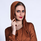 2 Pcs Solid Color with Hat Abaya Set