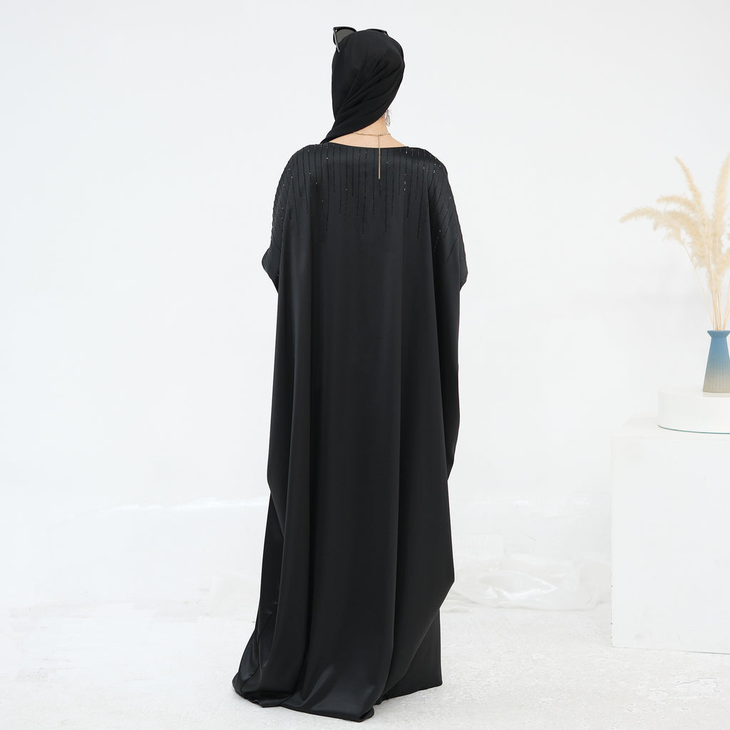 Luxury Rhinestone Embellished Abaya Dress