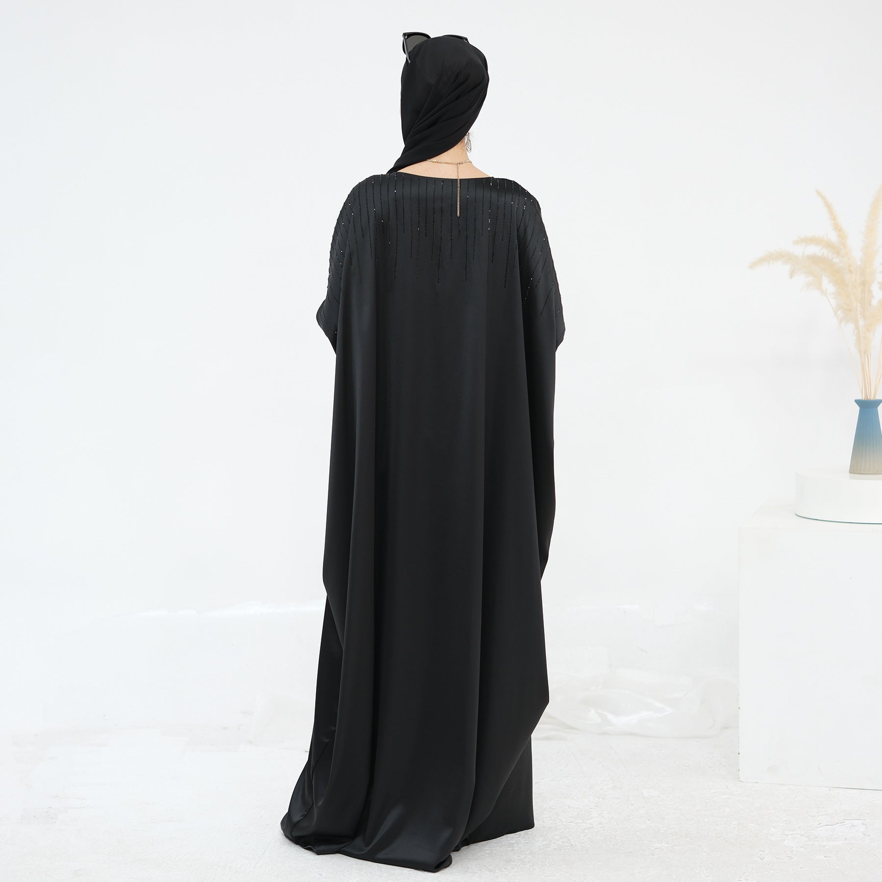 Luxury Rhinestone Embellished Abaya Dress