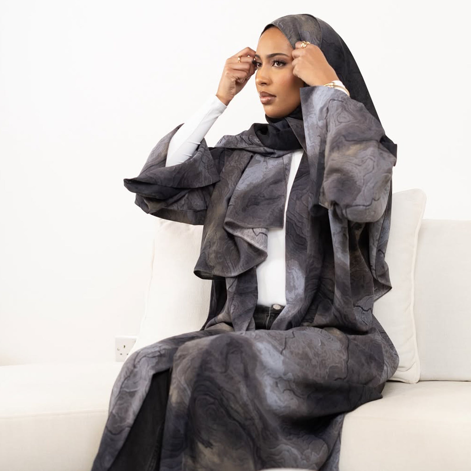 Fashion Printed Abaya with Hijab