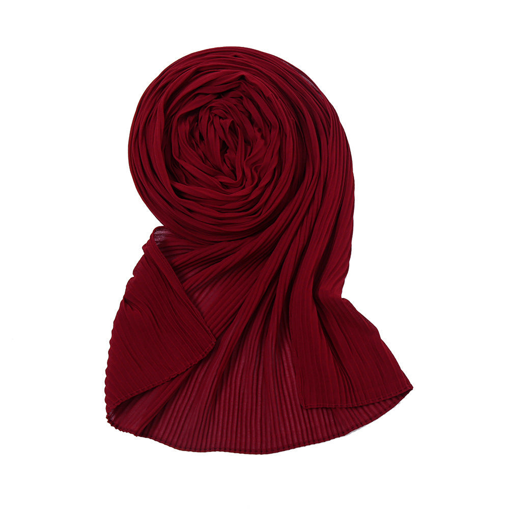 bead Chiffon Pleats Hijab