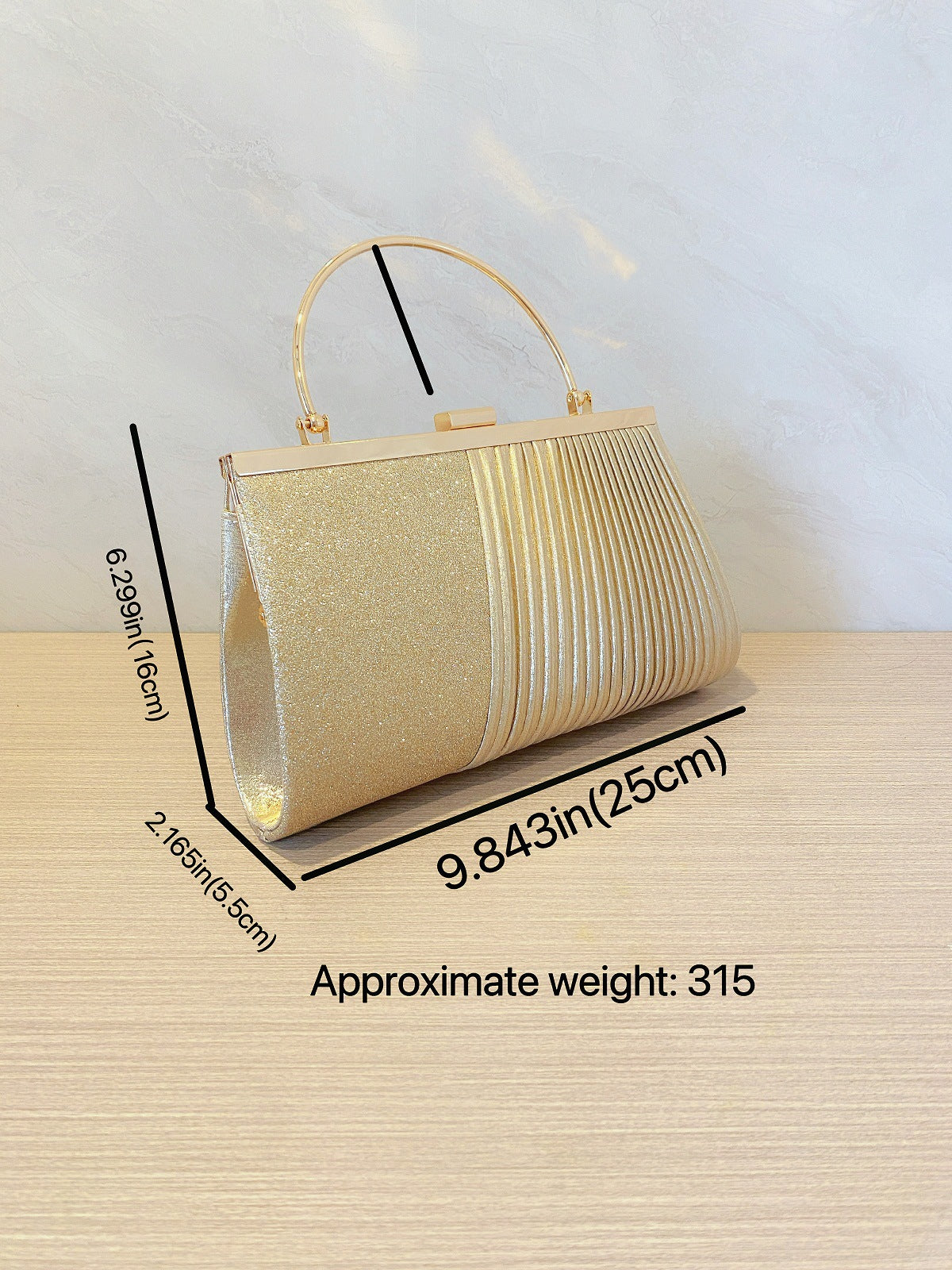 Pleated Detachable Chain Handbag