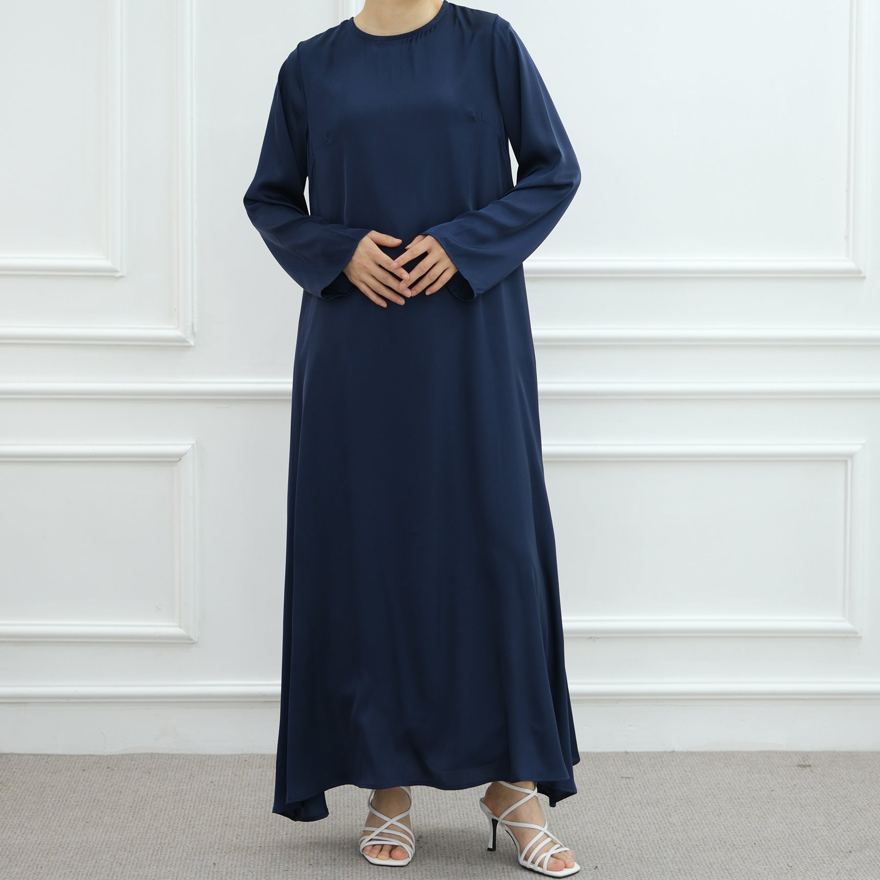 Solid Color Simple Dress Abaya