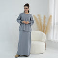Thickened Knitted Solid Color Dress Set