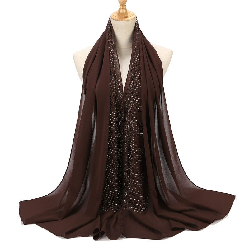 Hot Drill Embroidery Hijab