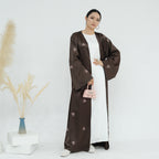 Bow Embroidery Open Abaya