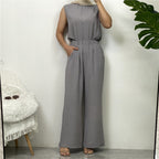 Dot Abaya, Top and Pants 3 Piece Set