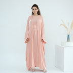 Solid Color Two-piece Shining Abaya